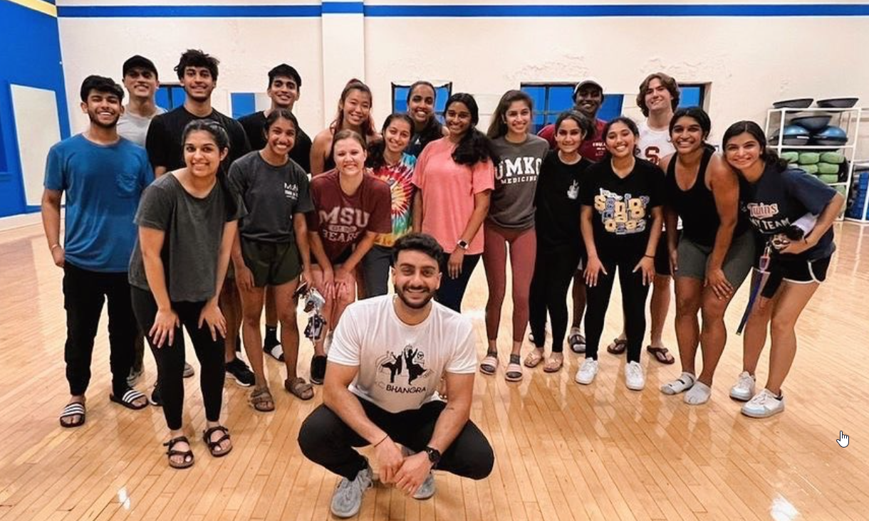 Coach Shiv with KC Bhangra students